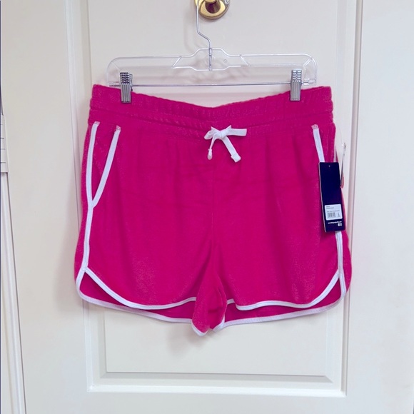 90 Degree By Reflex Pink Towel Terry Shorts - Picture 4 of 7